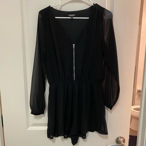 Express Romper with sheer sleeves